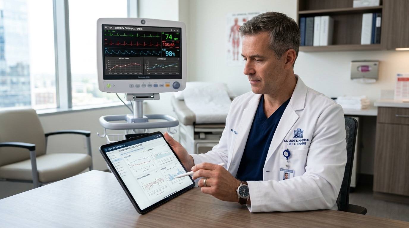 Clinical data dashboard on screen at Azul Bio-Research